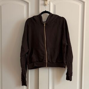 Big Bud Press Brown crop Zip Hoodie